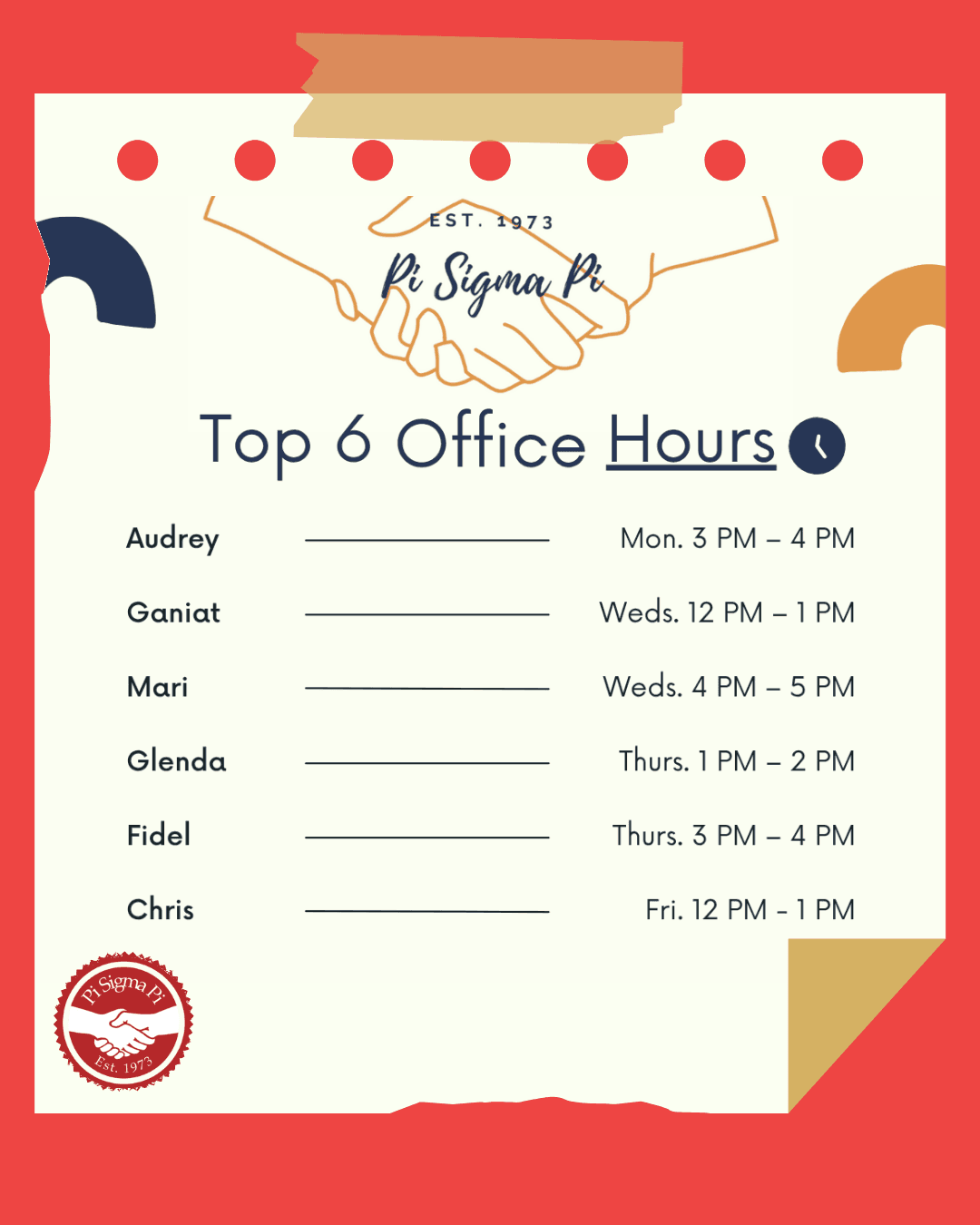 General Meeting Schedule Flyer